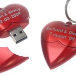 Memoria USB con forma de corazón